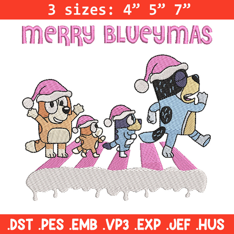 Merry blueymas embroidery design, Bluey embroidery, Chrismas design, Embroidery file, Embroidery shirt, Digital download.jpg