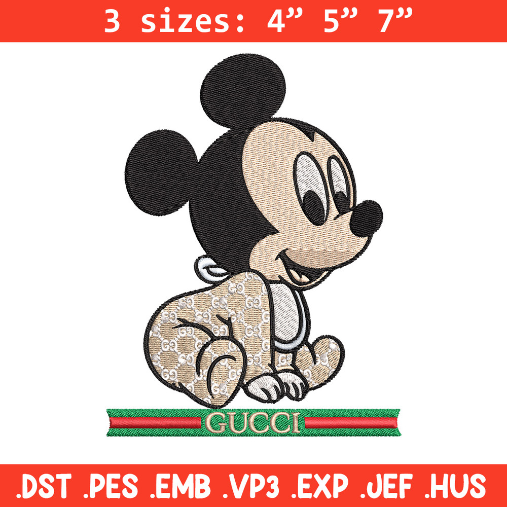 Mickey baby gucci Embroidery Design, Gucci Embroidery, Embroidery File, Logo shirt, Sport Embroidery, Digital download.jpg