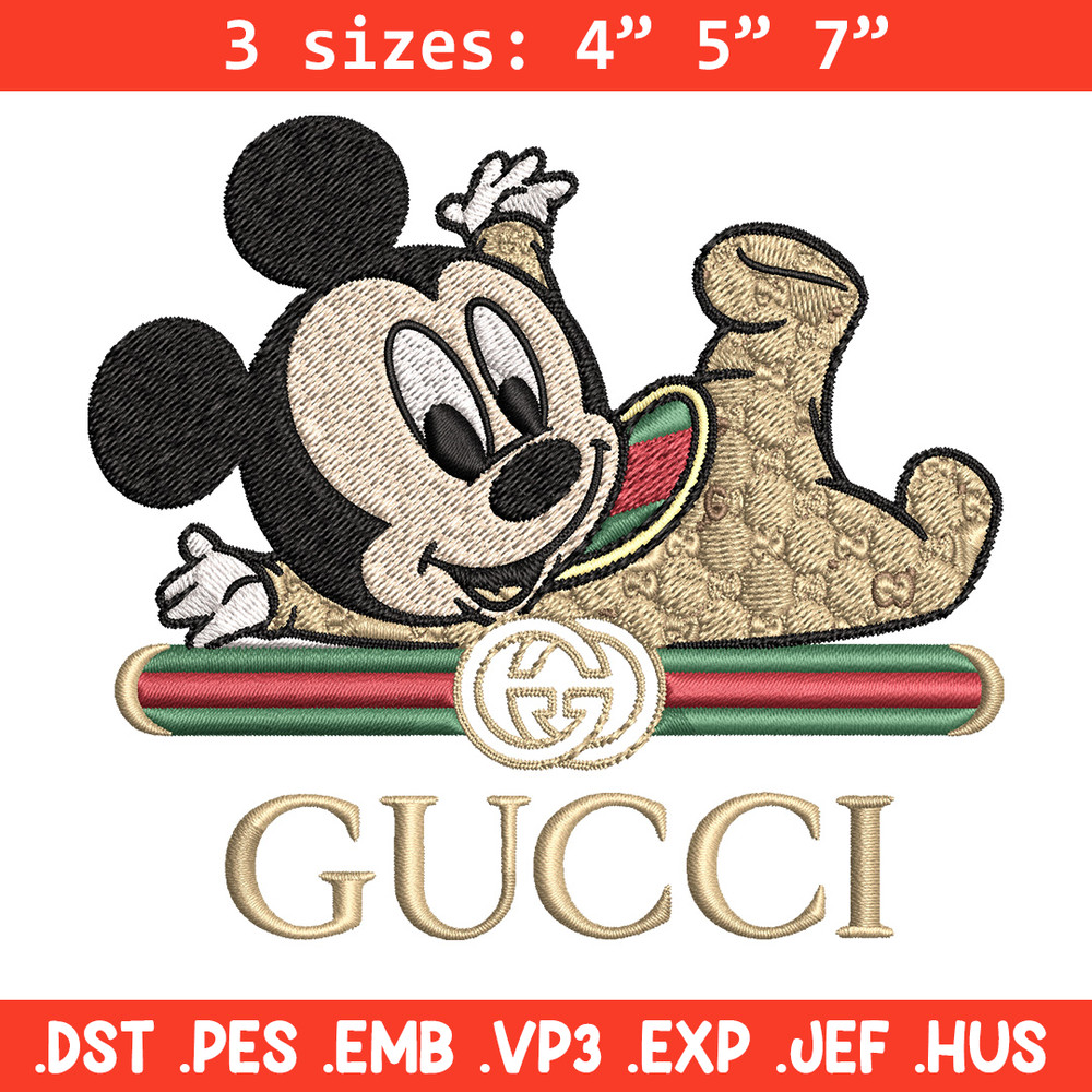 Mickey baby gucci Embroidery Design,Gucci Embroidery, Embroidery File, Logo shirt, Sport Embroidery, Digital download.jpg