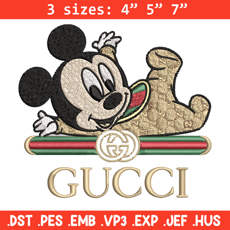 Mickey baby gucci Embroidery Design,Gucci Embroidery, Embroidery File, Logo shirt, Sport Embroidery, Digital download.jpg