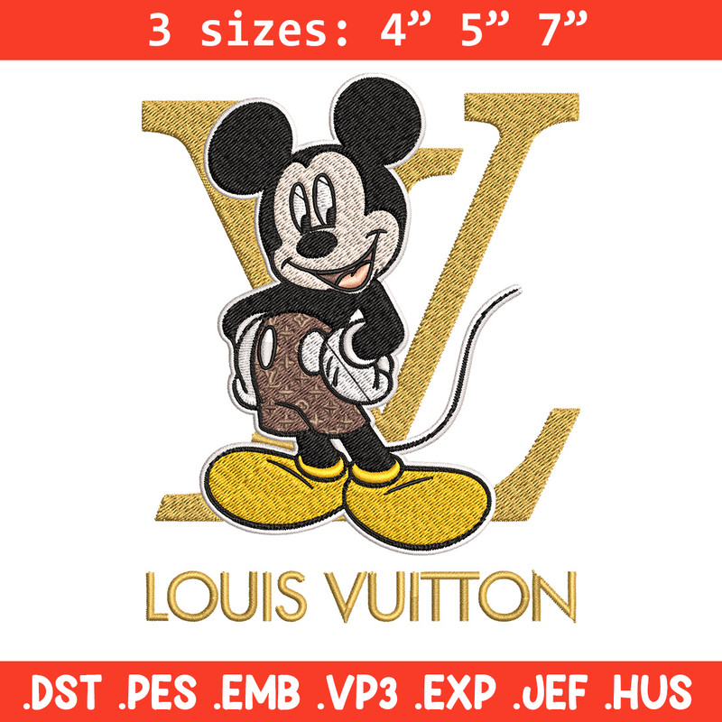 Mickey logo lv Embroidery Design, Lv Embroidery, Embroidery File, Brand Embroidery, Logo shirt, Digital download.jpg