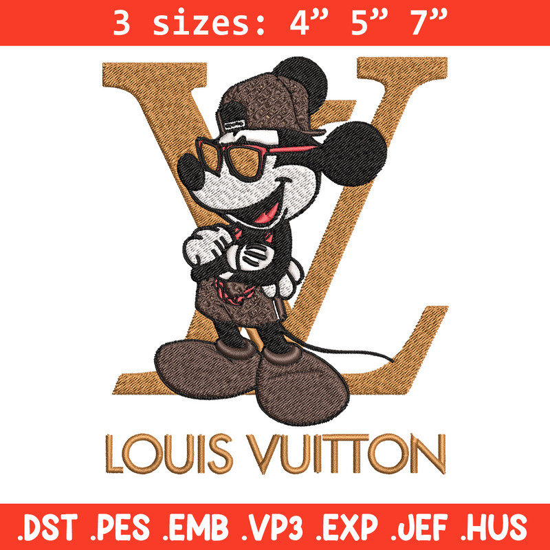 Mickey louis vuitton Embroidery Design, Lv Embroidery, Brand Embroidery, Logo shirt, Embroidery File, Digital download.jpg