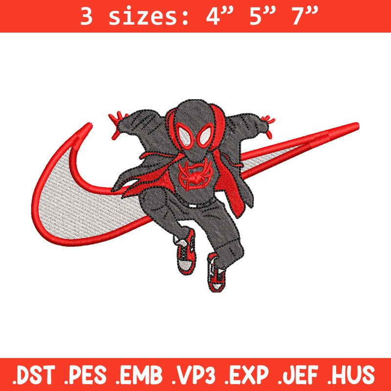 Nike Black Spiderman embroidery design, Black Spiderman embroidery, Nike design, movie design, Digital download.jpg