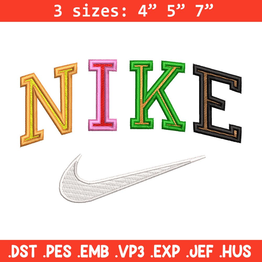Nike color embroidery design, Nike embroidery, Nike design, Embroidery shirt, Embroidery file, Digital download.jpg