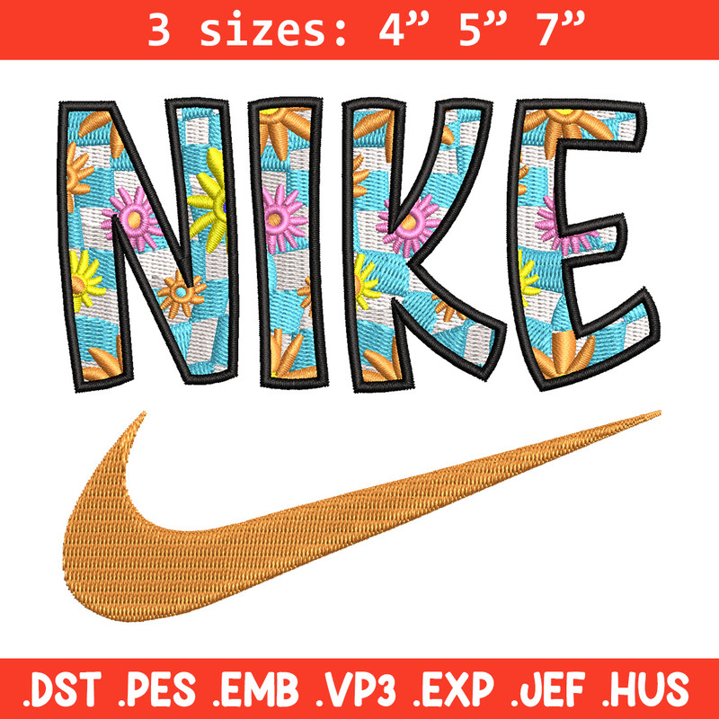 Nike flower embroidery design, Flower embroidery, Nike design, Embroidery shirt, Embroidery file,Digital download.jpg