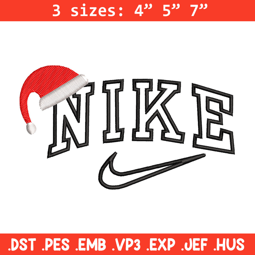 Nike hat embroidery design, Chrismas embroidery, Nike design, Embroidery shirt, Embroidery file, Digital download.jpg