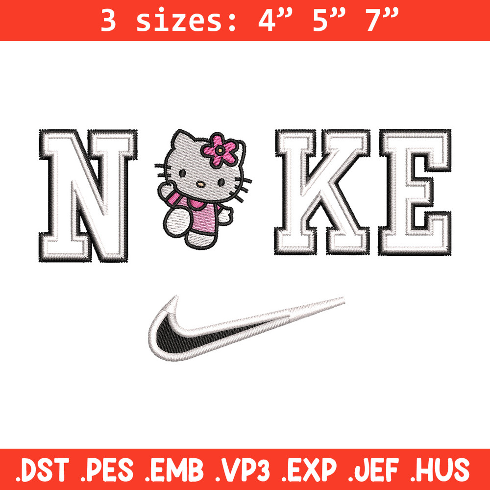 Nike kitty embroidery design, Hello kitty embroidery, Emb design, Embroidery shirt, Embroidery file, Digital download.jpg