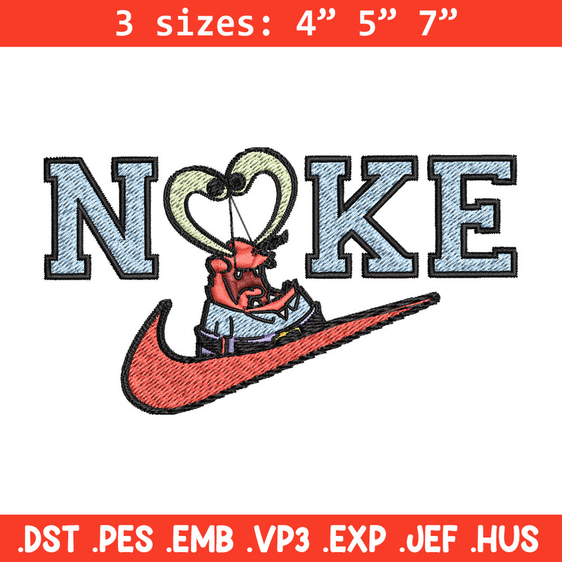 Nike krab Embroidery Design, Spongebob Embroidery, Nike Embroidery, Embroidery File, Logo shirt,Digital download.jpg