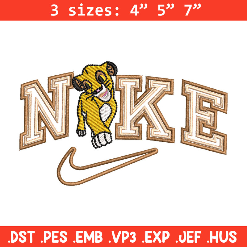 Nike lion child embroidery design, Lion king embroidery,Nike design, Embroidery shirt, Embroidery file, Digital download.jpg
