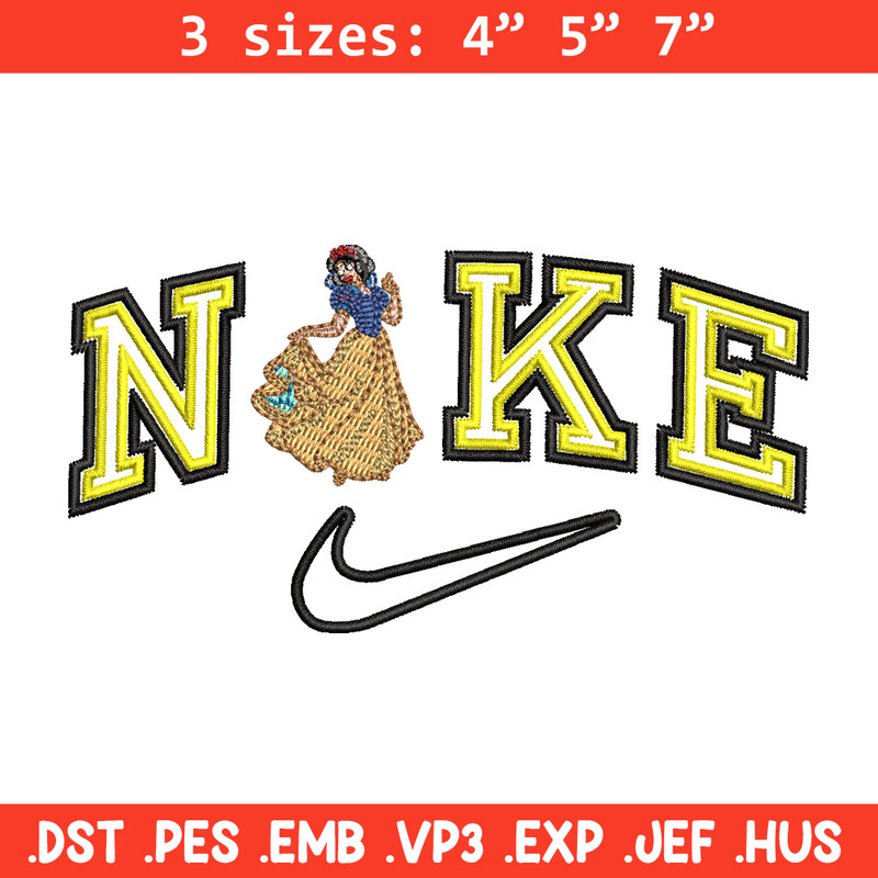 Nike snow white embroidery design, Disney embroidery, Nike design, Embroidery shirt, Embroidery file,Digital download.jpg