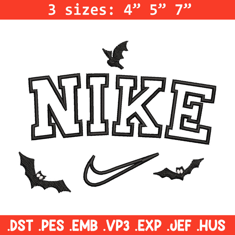 Nike x bat embroidery design, Bat embroidery, Nike design, Embroidery shirt, Embroidery file,Digital download.jpg