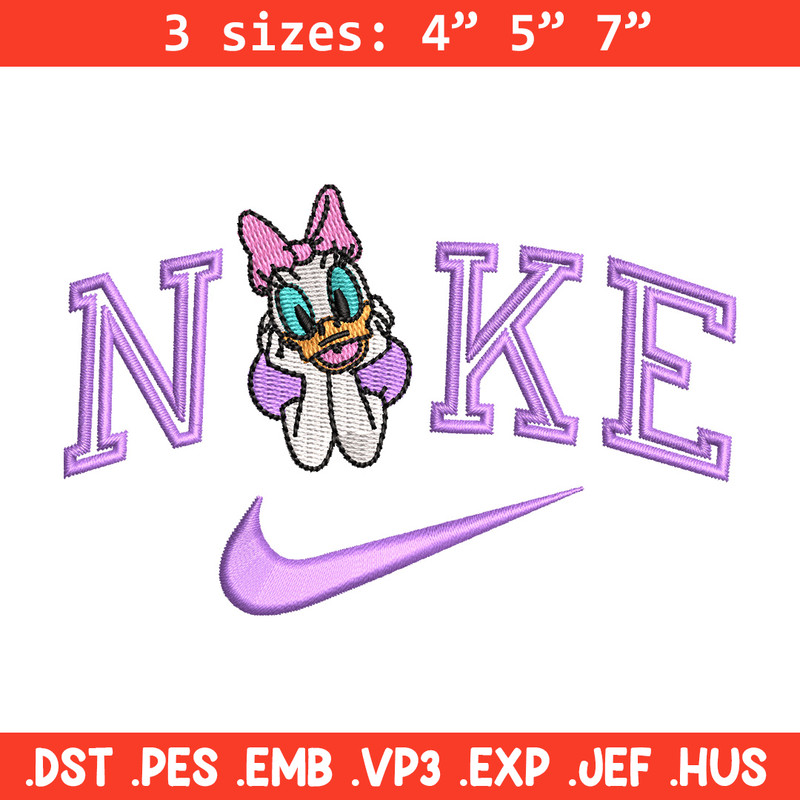 Nike x daisy duck embroidery design, Daisy embroidery, Nike design, Embroidery shirt, Embroidery file, Digital download.jpg
