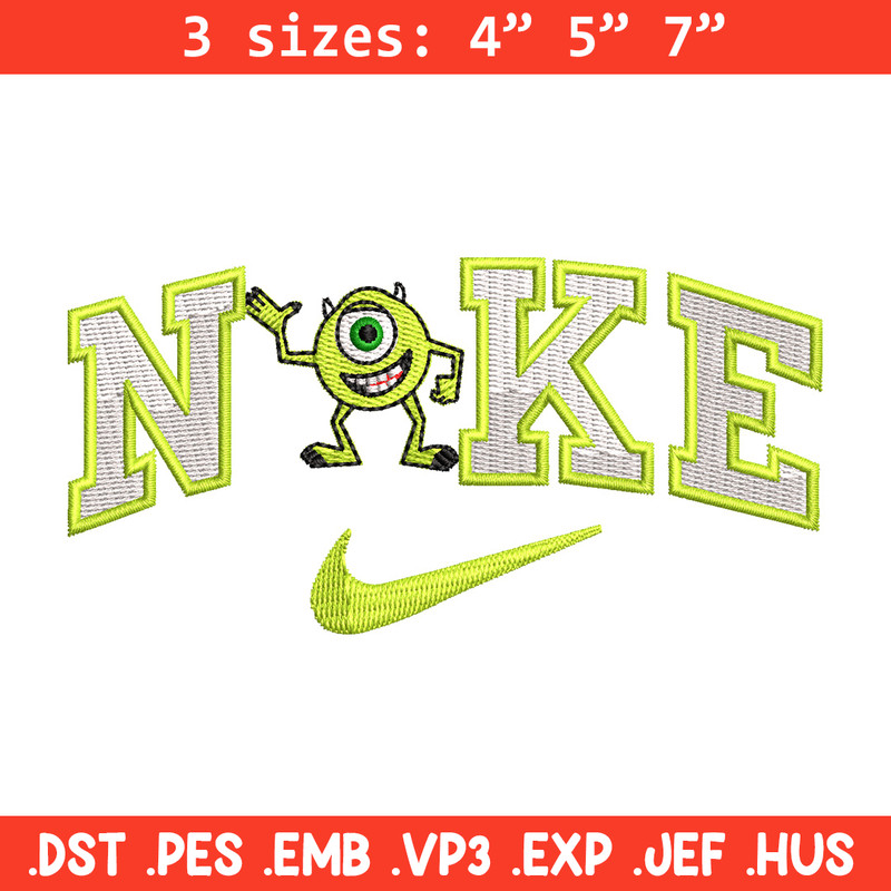 Nike x mike embroidery design, Disney embroidery, Nike design, Embroidery shirt, Embroidery file, Digital download.jpg