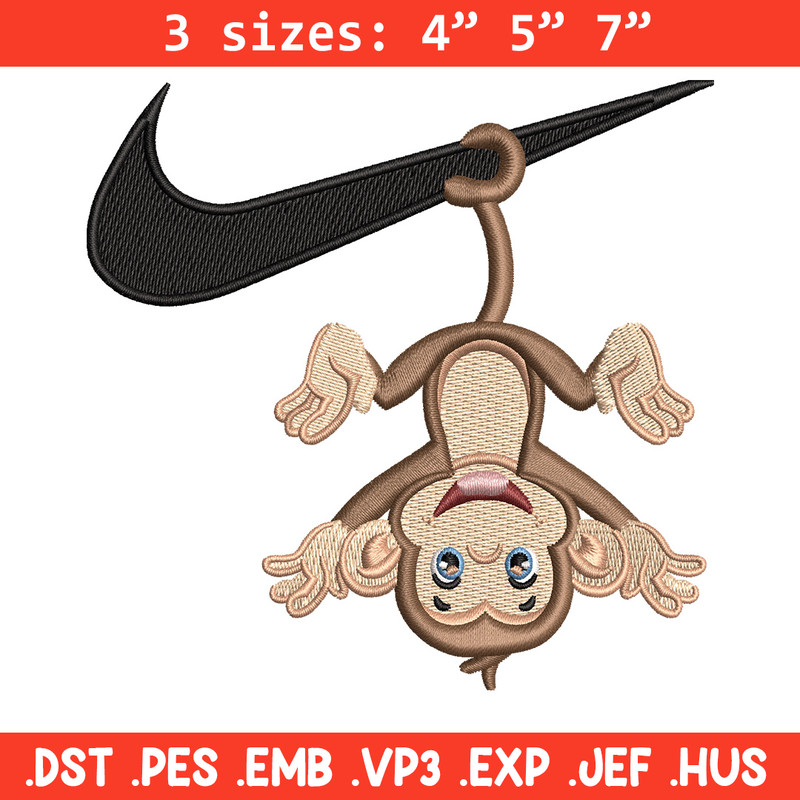 Nike x monkey embroidery design, Monkey embroidery, Nike design, Embroidery shirt, Embroidery file, Digital download.jpg