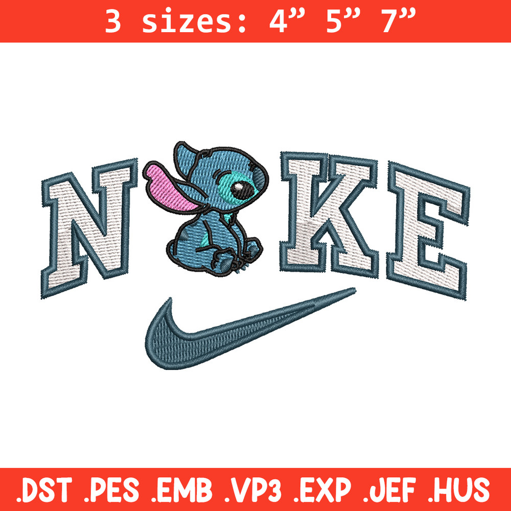 Nike x stitch cute embroidery design, Stitch embroidery,Nike design, Embroidery shirt, Embroidery file, Digital download.jpg