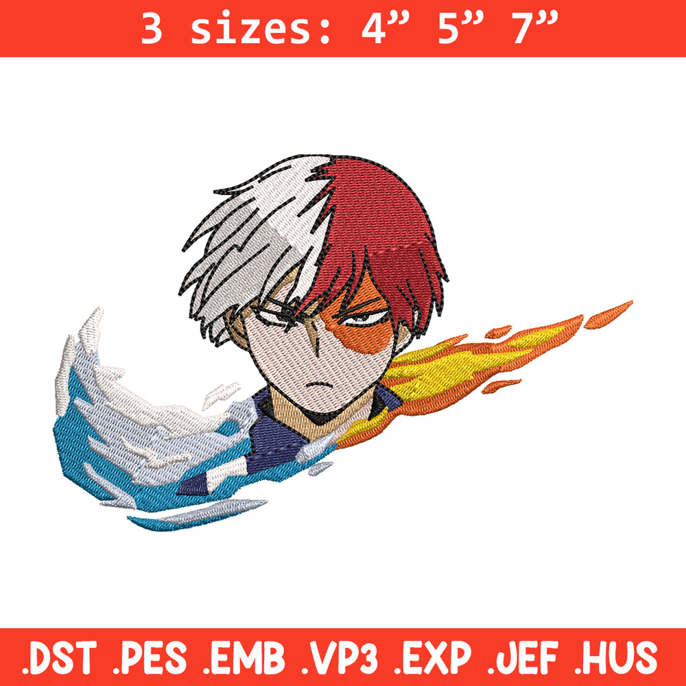 Nike x Todoroki embroidery design, My hero academia embroidery, Nike design, anime design, anime shirt, Digital download.jpg