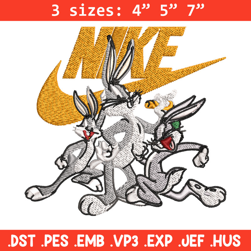 Rabbit cartoon Nike Embroidery design, cartoon Embroidery, Nike design, Embroidery file, logo shirt, Instant download..jpg