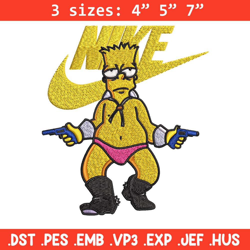 Simpson funny Nike Embroidery design, cartoon Embroidery, Nike design, Embroidery file, cartoon shirt, Instant download..jpg