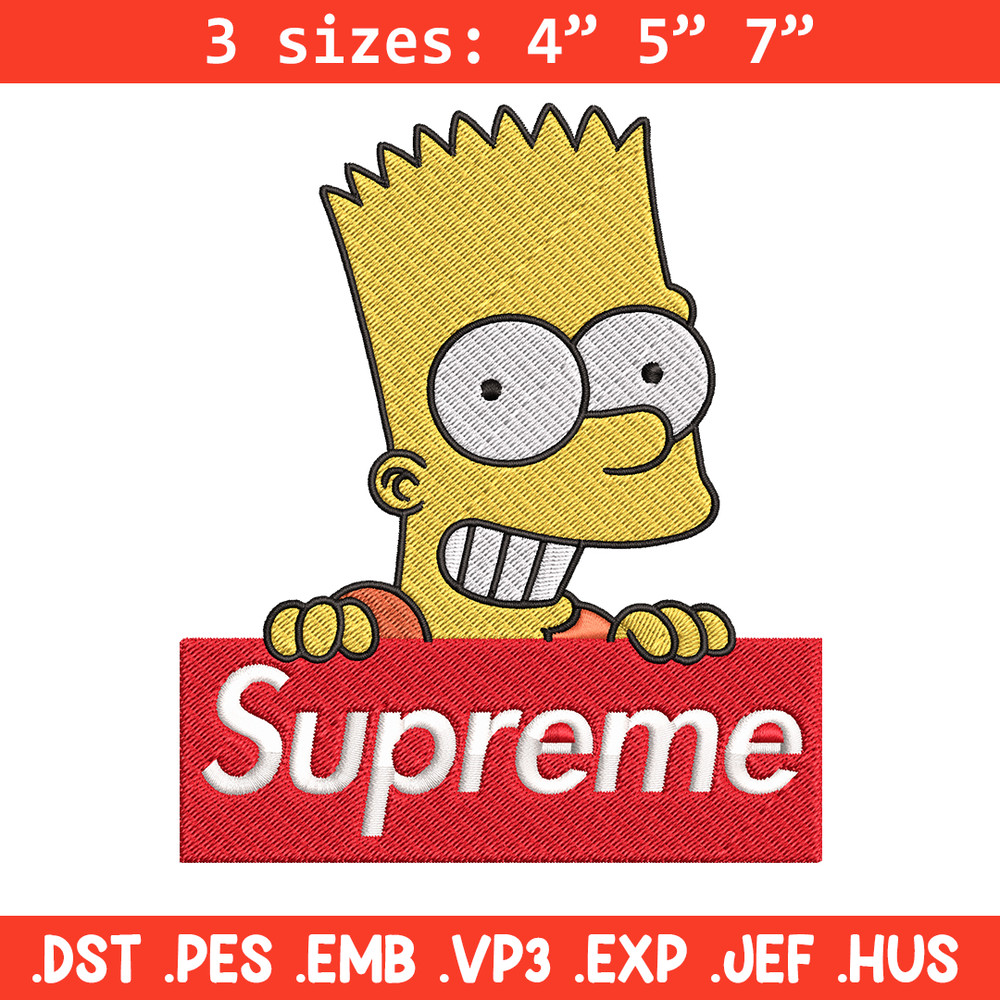 Simpson Supreme Embroidery design, Simpson Embroidery, cartoon design, Embroidery File, logo shirt, Instant download..jpg