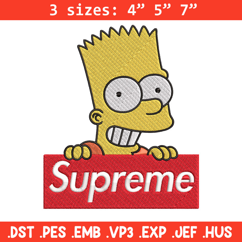 Simpson Supreme Embroidery design, Simpson Embroidery, cartoon design, Embroidery File, logo shirt, Instant download..jpg