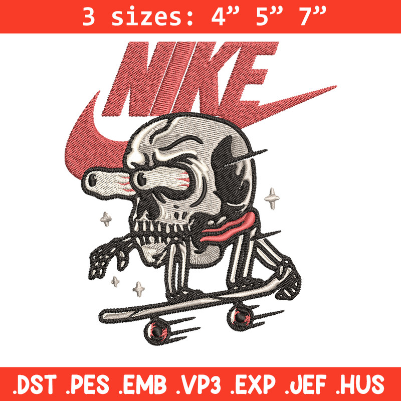 Skull funny Nike Embroidery design, Skull funny Embroidery, Nike design, Embroidery file, logo shirt, Instant download..jpg