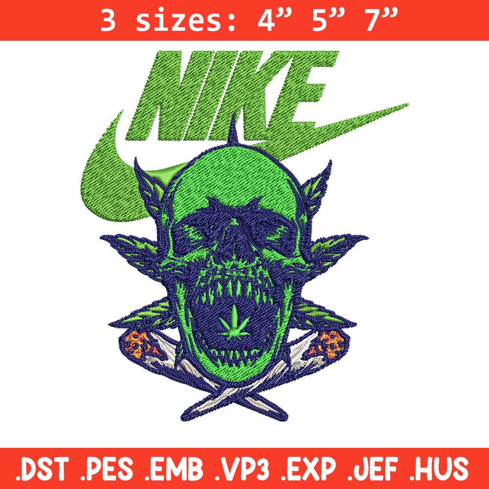 Skull horror Nike Embroidery design, Skull horror Embroidery, Nike design, Embroidery file, logo shirt, Instant download.jpg