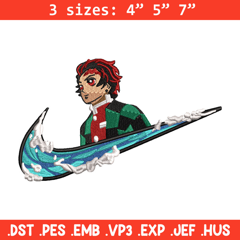 Tanjiro kamado Nike embroidery design, Kimetsu no Yaiba embroidery, Nike design, anime design, Digital download.jpg