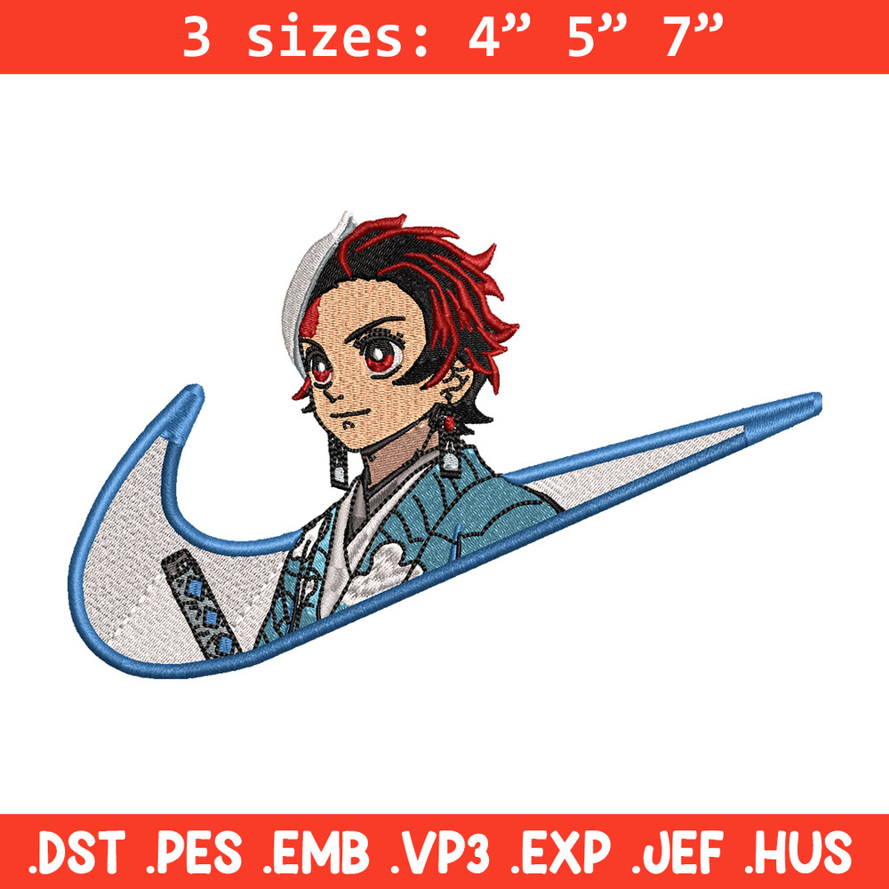 Tanjiro Nike embroidery design, Kimetsu no Yaiba embroidery, Nike design, anime design, anime shirt, Digital download.jpg