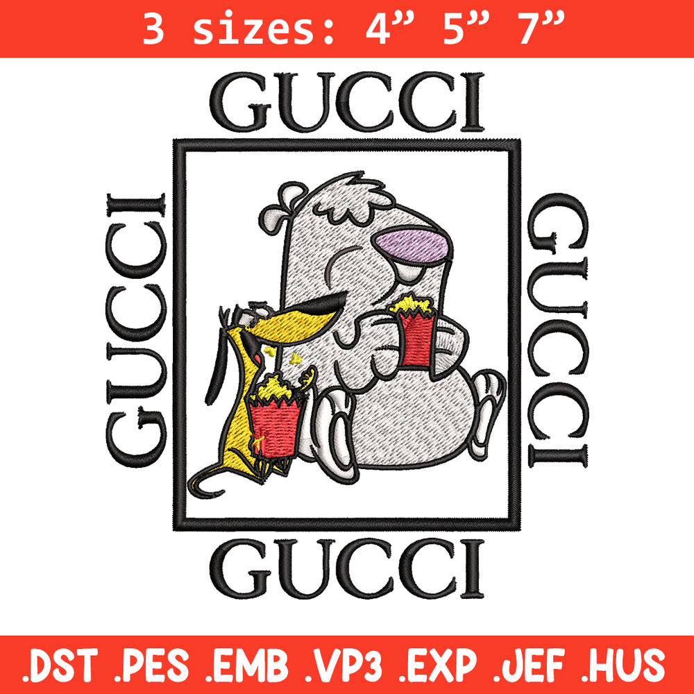 Cartoon Gucci Embroidery design, Cartoon Gucci Embroidery, cartoon design, Embroidery File, Gucci logo, Instant download.jpg