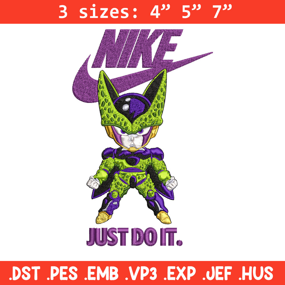 Cell dragon ball Embroidery design, dragon ball Embroidery, Nike design, Embroidery file, anime logo. Instant download..jpg