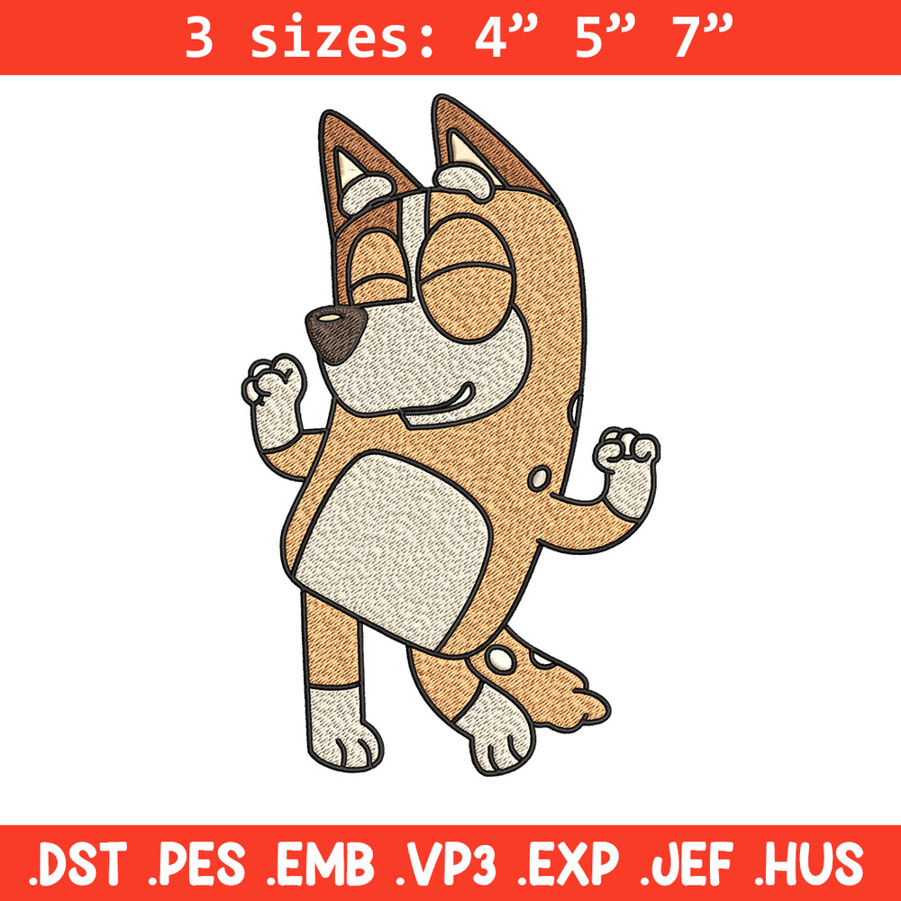 Chilli Heeler Embroidery, Bluey cartoon Embroidery, Embroidery File, cartoon design, cartoon shirt, Digital download..jpg