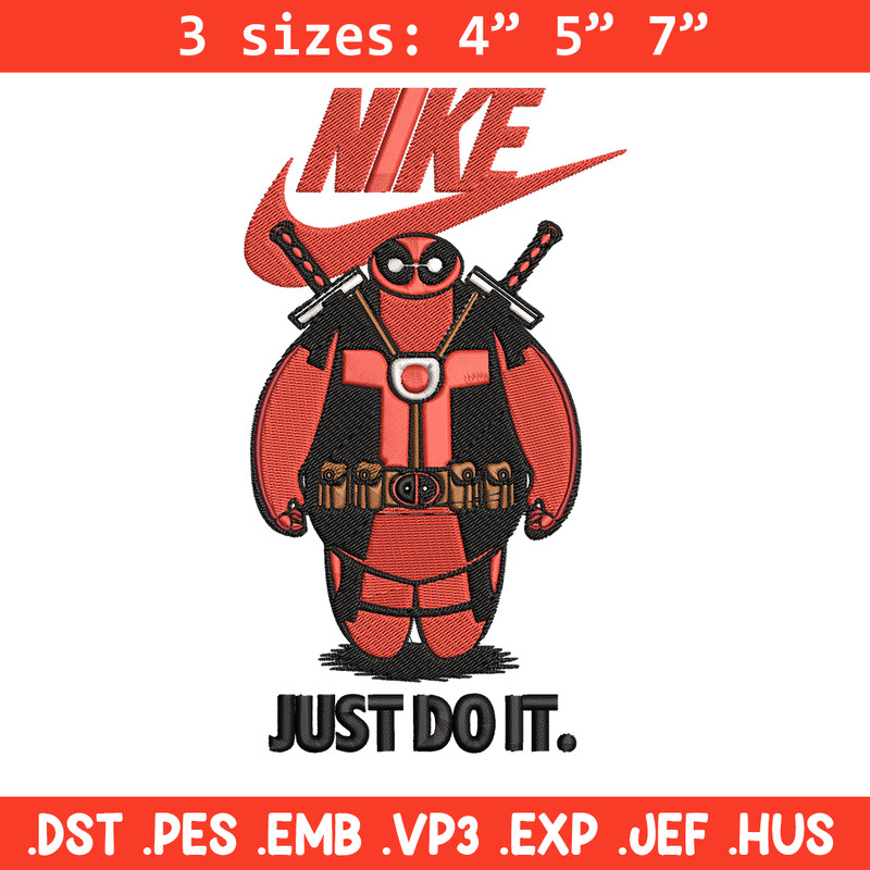 Deadpool funny Nike Embroidery design, Deadpool funny Embroidery, Nike design, Embroidery file, Instant download.jpg