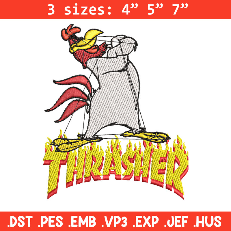 Foghorn Leghorn Thrasher Embroidery design, Foghorn Leghorn Embroidery, logo design, Embroidery File, Instant download..jpg