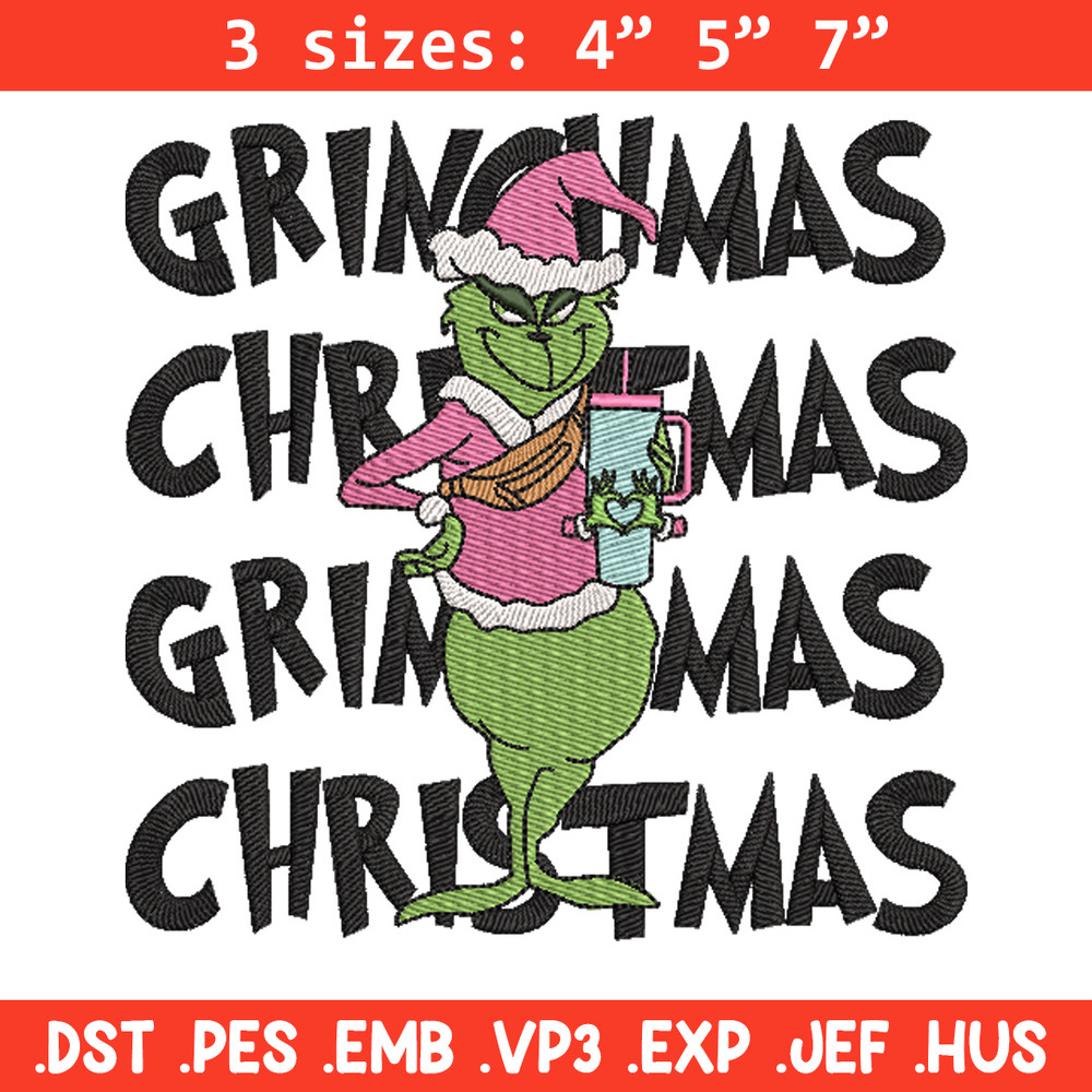 Grinchmas embroidery design, Grinch embroidery, Chrismas design, Embroidery shirt, Embroidery file, Digital download..jpg