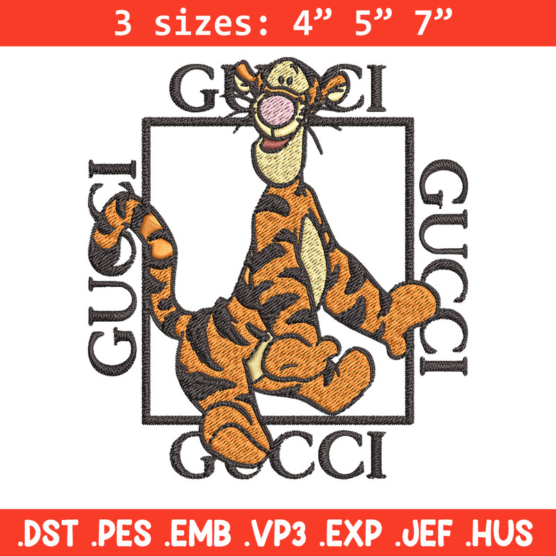 Gucci Tiger Embroidery design, winnie the pooh cartoon Embroidery, cartoon design, Embroidery File, Instant download..jpg
