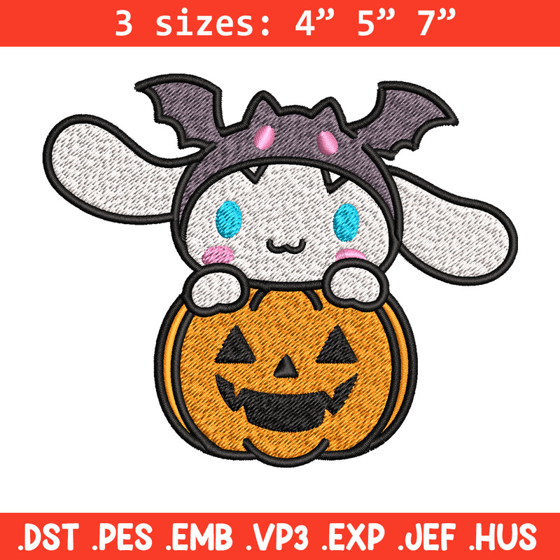 Halloween Cinnamoroll Embroidery design, Hello kitty Embroidery, cartoon design, Embroidery File, Digital download..jpg