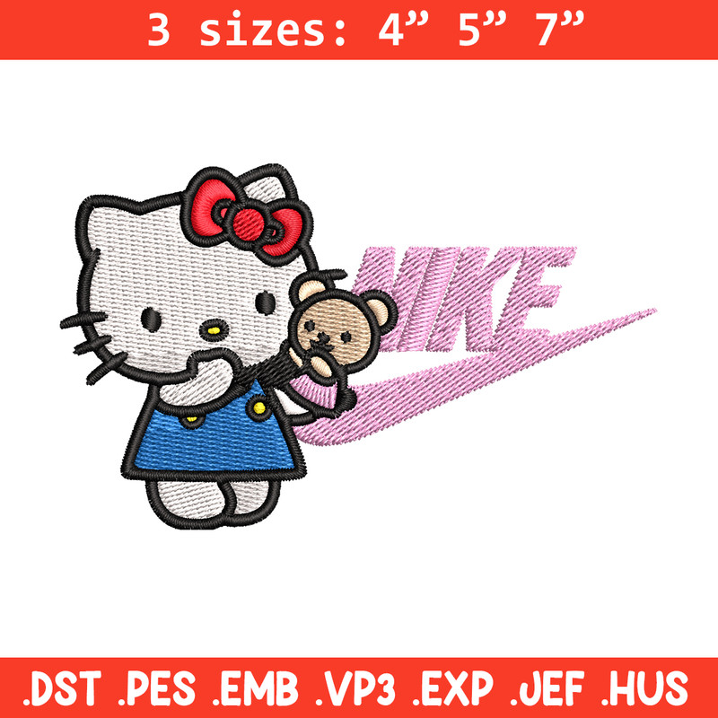 Hello kitty Nike Embroidery design, hello kitty cartoon, Embroidery, Nike design, Embroidery file, Instant download..jpg