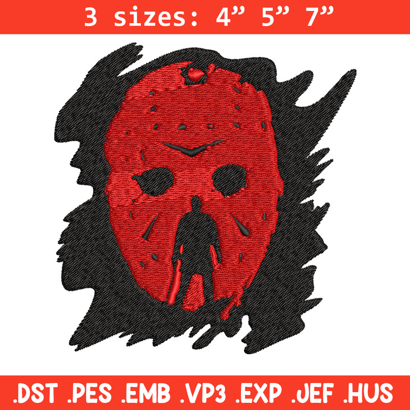 Jason Voorhees Embroidery design, Horror Embroidery, horror design, Embroidery File, logo shirt, Digital download..jpg