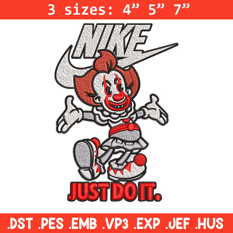 Just Do It Pennywise Embroidery design, Cartoon Embroidery, Nike design, Embroidery file, Nike logo. Instant download..jpg