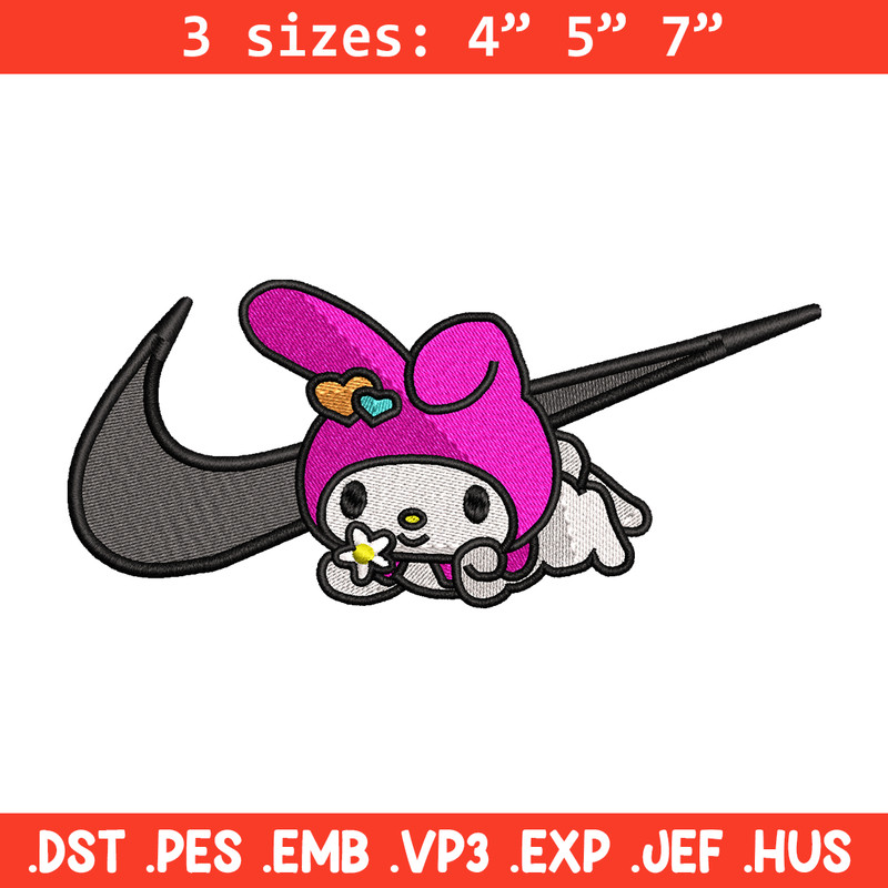 Kuromi Nike embroidery design, Hello kitty embroidery, Nike design, cartoon design, cartoon shirt, Digital download.jpg