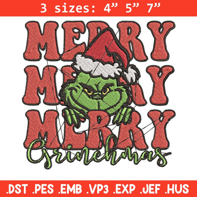 Merry Christmas Grinch Embroidery design, Grinch christmas Embroidery, logo design, Embroidery File, Instant download..jpg