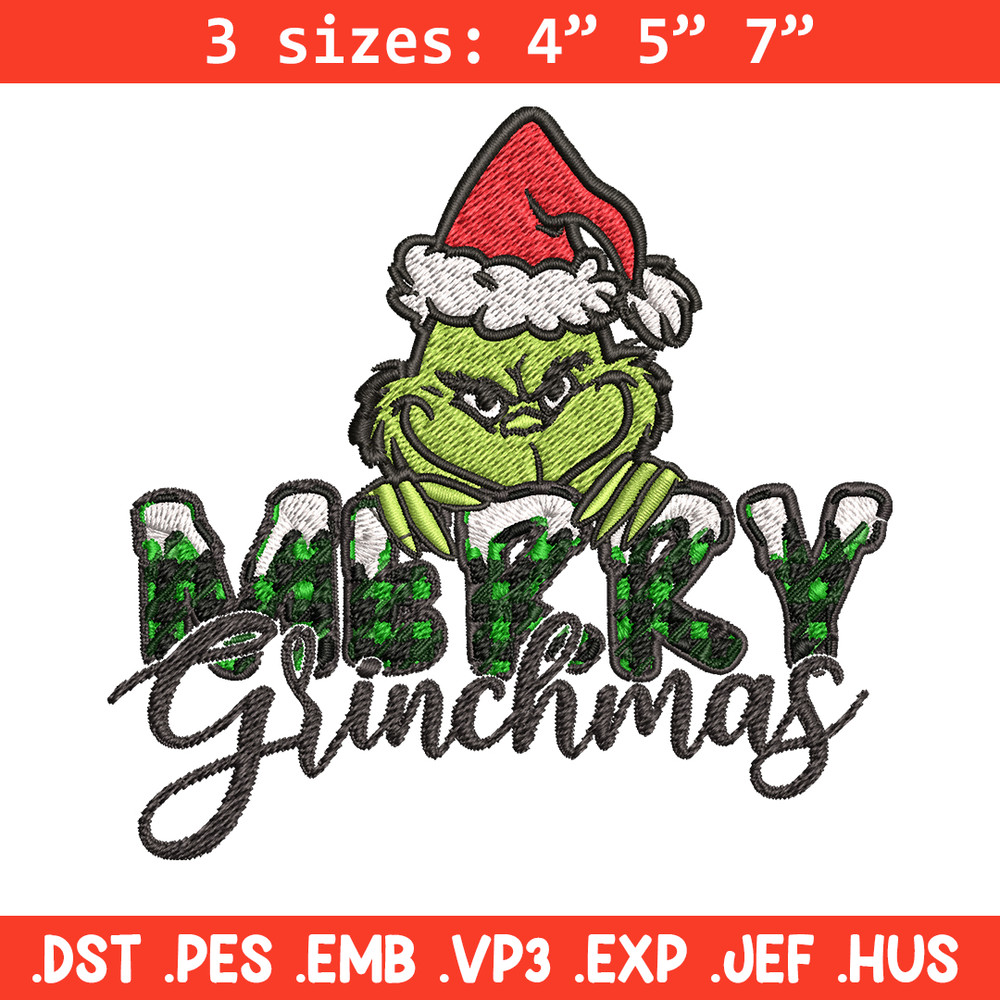 Merry Grinch Embroidery design, Grinch Merry Christmas Embroidery, Grinch design, Embroidery File, Digital download..jpg