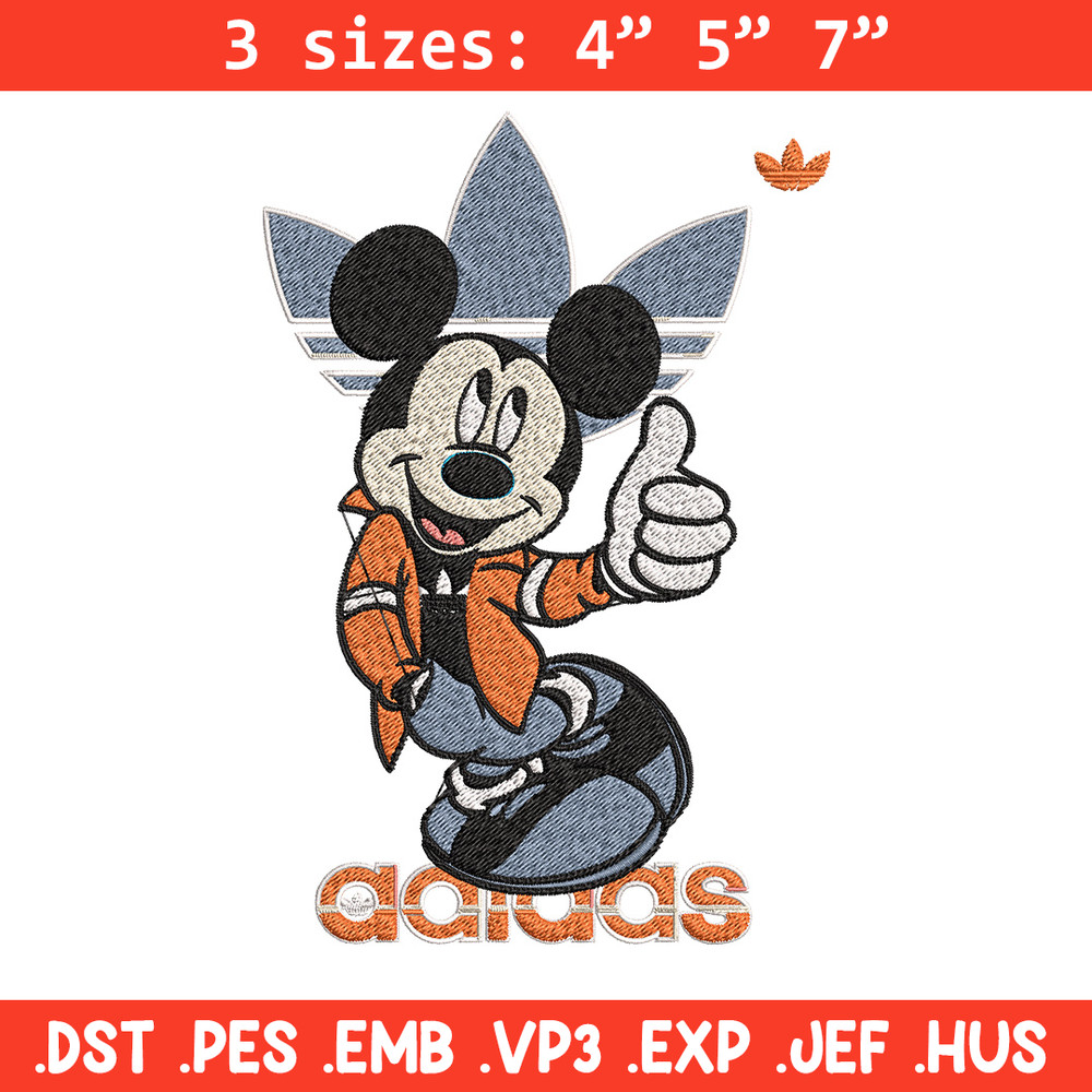 Mickey adidas Embroidery Design, Adidas Embroidery, Brand Embroidery, Embroidery File, Logo shirt, Digital download.jpg