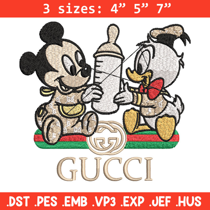 Mickey duck baby Embroidery Design, Gucci Embroidery, Embroidery File, Logo shirt, Sport Embroidery, Digital download..jpg