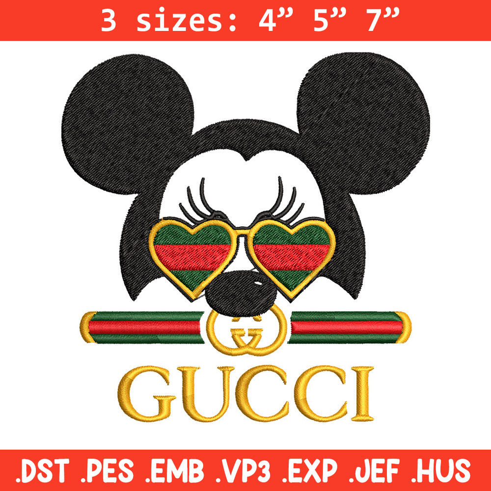 Mickey head gucci Embroidery Design, Gucci Embroidery, Brand Embroidery, Logo shirt, Embroidery File, Digital download.jpg