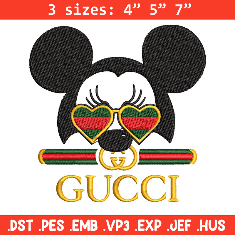 Mickey head gucci Embroidery Design, Gucci Embroidery, Brand Embroidery, Logo shirt, Embroidery File, Digital download.jpg