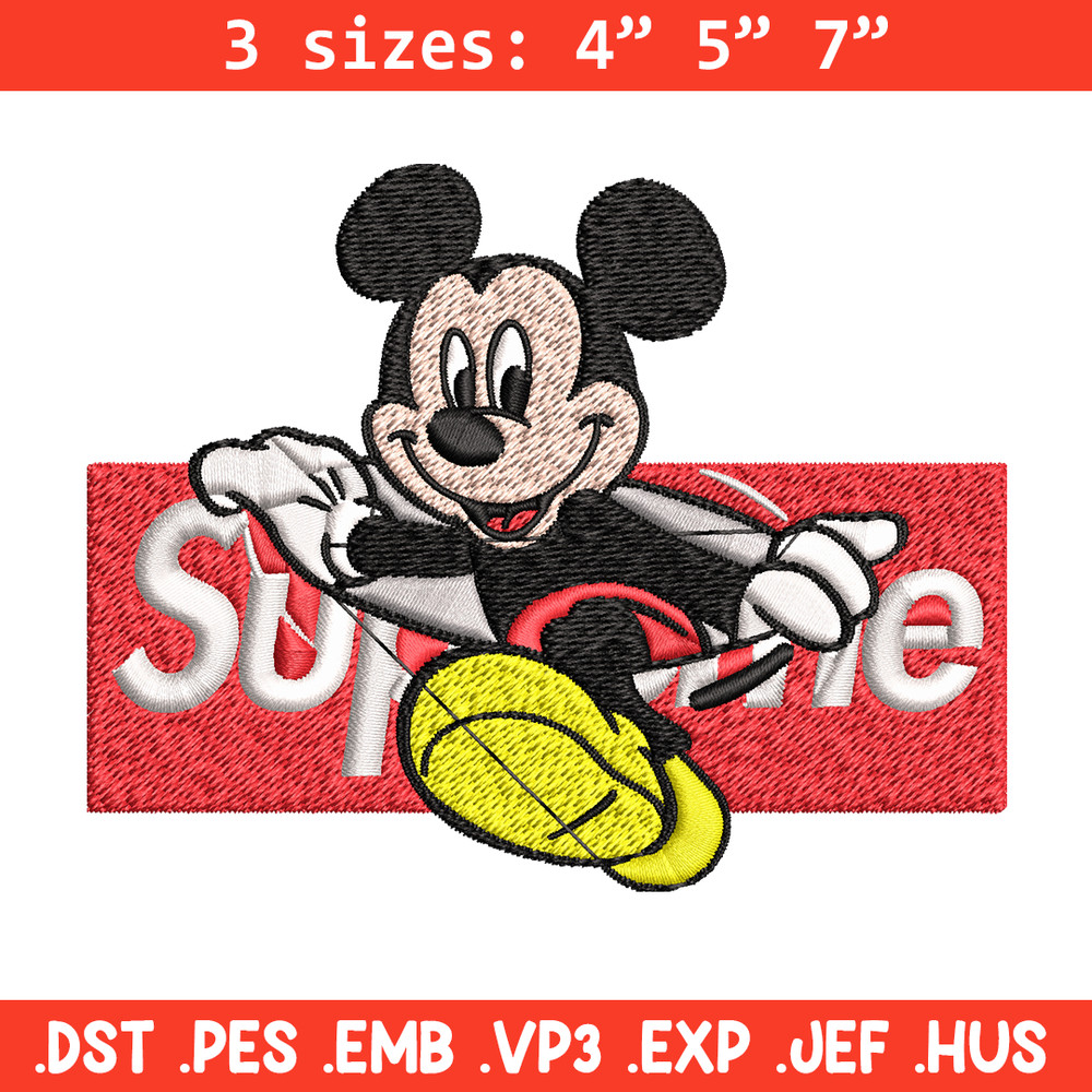Mickey Mouse Supreme Embroidery design, Disney Embroidery, Embroidery File, Disney design, logo shirt, Digital download..jpg