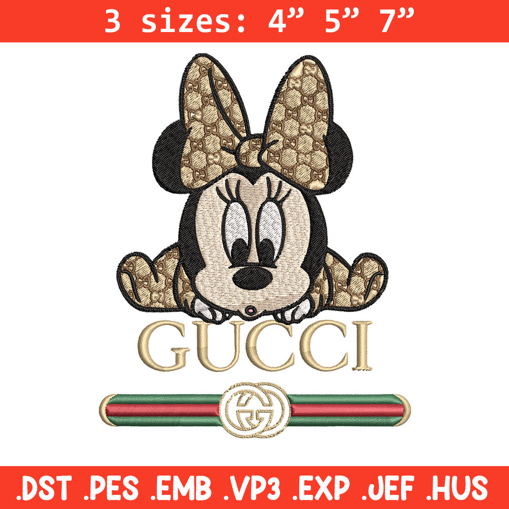 Minnie baby gucci Embroidery Design,Gucci Embroidery, Embroidery File, Logo shirt, Sport Embroidery, Digital download.jpg