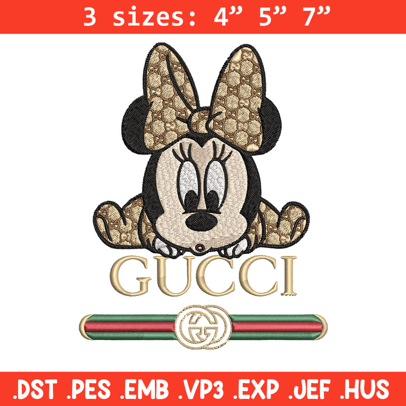 Minnie baby gucci Embroidery Design,Gucci Embroidery, Embroidery File, Logo shirt, Sport Embroidery, Digital download.jpg