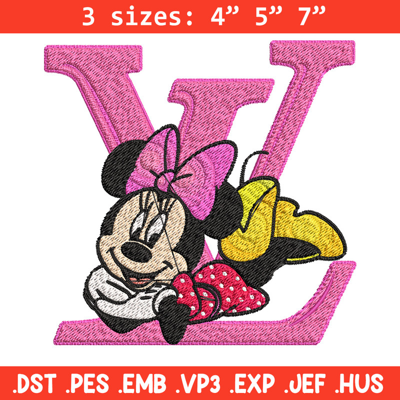 Minnie pink lv Embroidery Design, Lv Embroidery, Brand Embroidery, Embroidery File, Logo shirt, Digital download.jpg